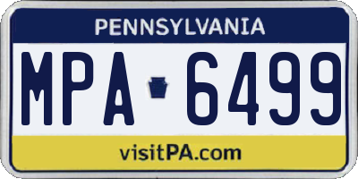PA license plate MPA6499