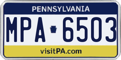 PA license plate MPA6503