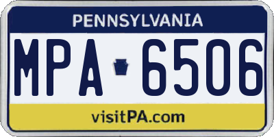 PA license plate MPA6506