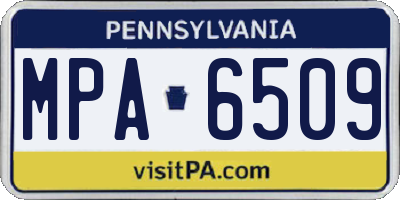 PA license plate MPA6509