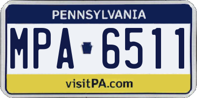 PA license plate MPA6511