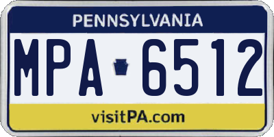 PA license plate MPA6512
