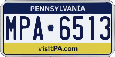PA license plate MPA6513