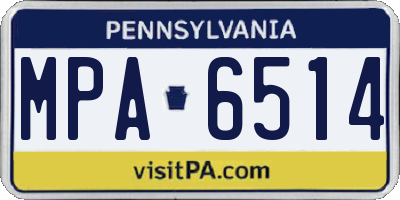 PA license plate MPA6514