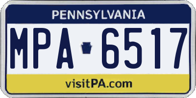PA license plate MPA6517