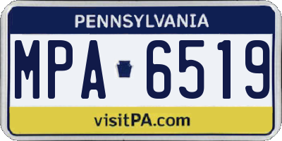 PA license plate MPA6519