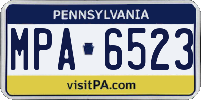 PA license plate MPA6523