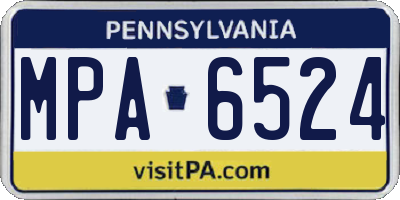PA license plate MPA6524