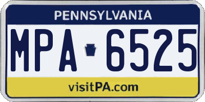 PA license plate MPA6525