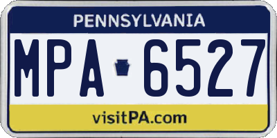 PA license plate MPA6527