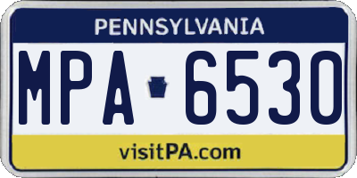 PA license plate MPA6530