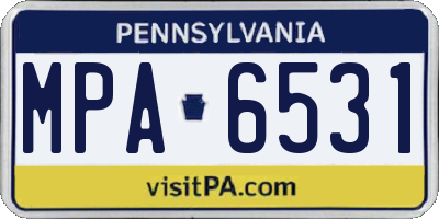 PA license plate MPA6531