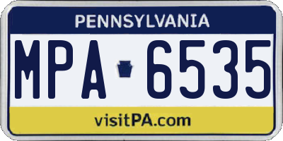PA license plate MPA6535
