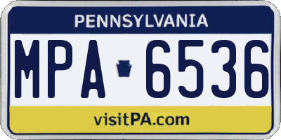 PA license plate MPA6536