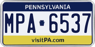 PA license plate MPA6537