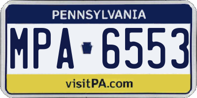 PA license plate MPA6553