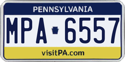 PA license plate MPA6557