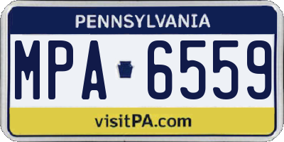 PA license plate MPA6559