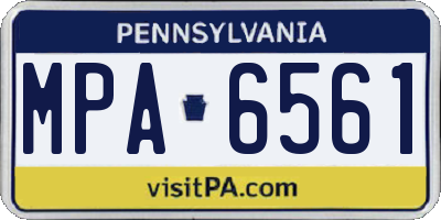 PA license plate MPA6561