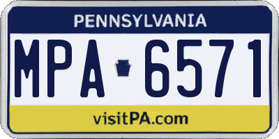 PA license plate MPA6571