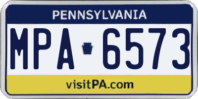 PA license plate MPA6573