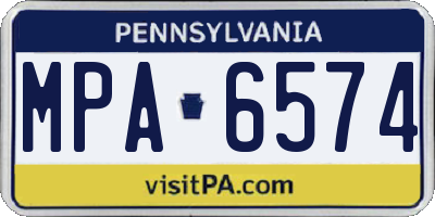 PA license plate MPA6574