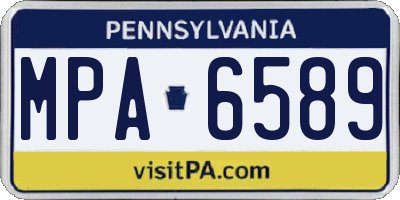PA license plate MPA6589