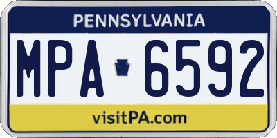 PA license plate MPA6592