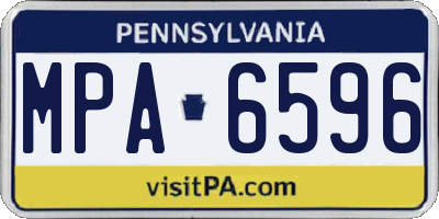 PA license plate MPA6596