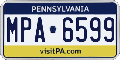 PA license plate MPA6599