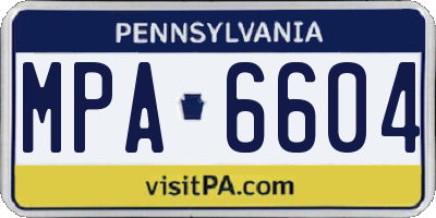 PA license plate MPA6604
