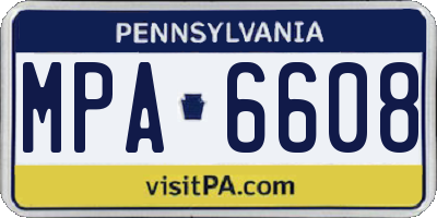 PA license plate MPA6608