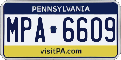 PA license plate MPA6609