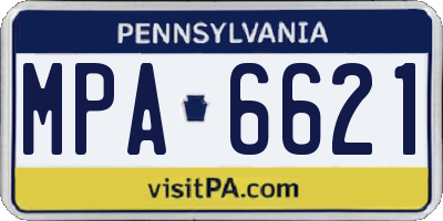 PA license plate MPA6621