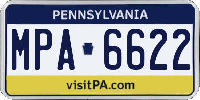 PA license plate MPA6622