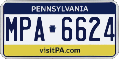 PA license plate MPA6624
