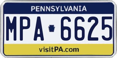 PA license plate MPA6625
