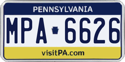 PA license plate MPA6626