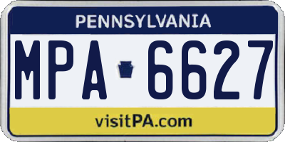 PA license plate MPA6627
