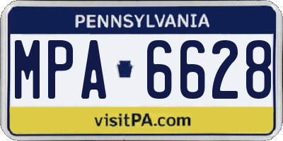 PA license plate MPA6628