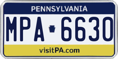 PA license plate MPA6630