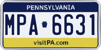 PA license plate MPA6631