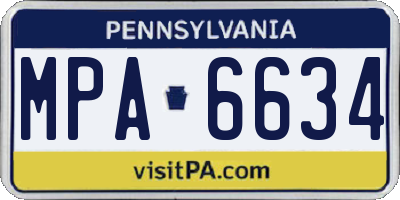 PA license plate MPA6634