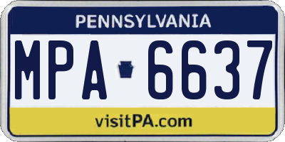 PA license plate MPA6637