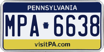 PA license plate MPA6638