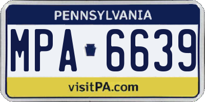 PA license plate MPA6639