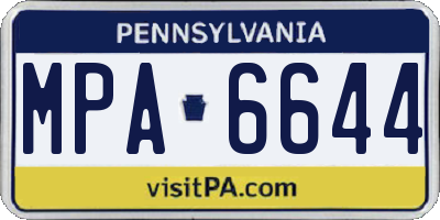PA license plate MPA6644