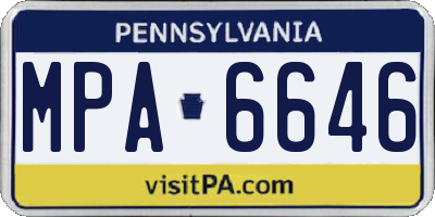 PA license plate MPA6646