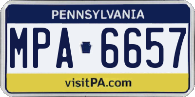 PA license plate MPA6657