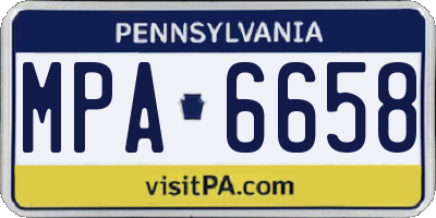 PA license plate MPA6658
